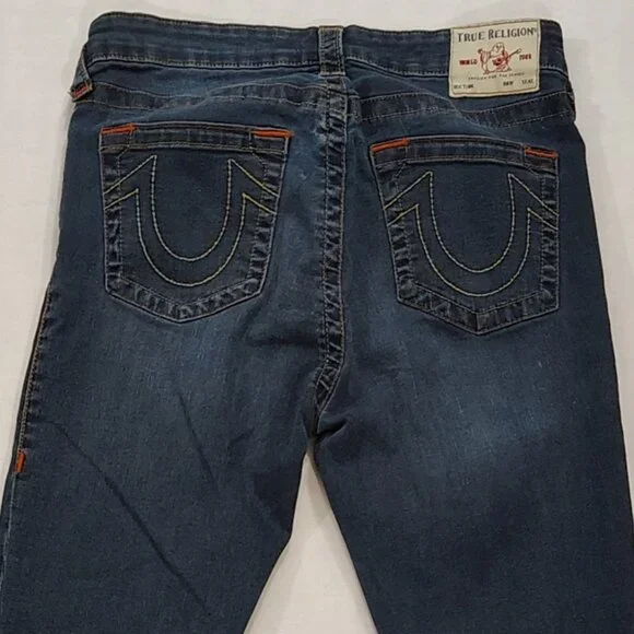 True Religion Halle Super Skinny Jeans Womens Size 31 Mid Rise Denim Blue - Picture 4 of 16